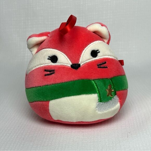 5 Squishmallows Christmas Ornaments 4” Fox Lion Pig & Cat - Picture 8 of 11